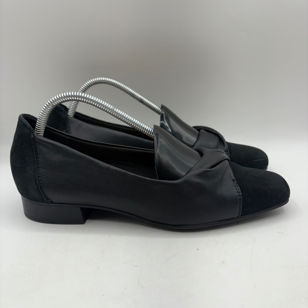 Clarks Collection Womens Black Tilmont Dalia Leather Loafers Shoes Size 10